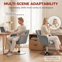 HOMCOM Retro Velvet Swivel Tub Chair with Steel Frame, Cushion Seat, Grey(m-6)