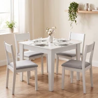 HOMCOM Dining Table for 4, 80L x 80W x 75Hcm, Modern Square Kitchen Table, White(m-8)