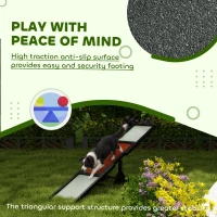 PawHut Wooden Pet Seesaw for Big Dogs, Dog Agility Equipment with Anti-Slip Surface - Black(m-5)