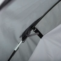 Outsunny Tenda da Campeggio 2 Posti con Vestibolo, Finestre Traforate e Porte con Cerniera, 325x183x130 cm, Grigio(m-8)