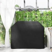 Outsunny Grillabdeckung Schutzabdeckung für Grill Grillplane, wetterbeständig, 147 x 61 x 120cm, Schwarz(m-6)