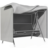 Outsunny Capa para Móveis de Jardim Capa Protetora para Baloiços de Exterior com Fecho de Correr 177x114x152 cm Cinzento