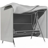 Outsunny Capa para Móveis de Jardim Capa Protetora para Baloiços de Exterior com Fecho de Correr 177x114x152 cm Cinzento(m-1)
