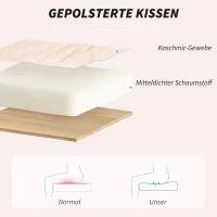 HOMCOM Bureaustoel, Schrijftafel-Polsterstoel, Kantelfunctie, Draaibaar, Rolbaar, Roomwit(m-4)