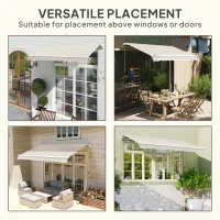 Outsunny Awning Replacement Canopy, Water Resistant UPF 50+ Sun Shade Cover for 3 x 2.5 m Garden Awning (Fabric Only), Cream White(m-6)