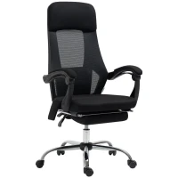 Vinsetto Bürostuhl mit Massagefunktion, Massagesessel, inkl. Fußstütze, 2 Vibrationspunkte, USB-Schnittstelle, Schwarz(m-1)