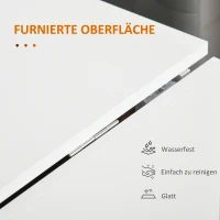 HOMCOM Uitklapbare Uitschuifbare Eettafel, Mobiel, Modern Ontwerp, 120 cm x 80 cm x 73 cm, Teak + Wit(m-5)