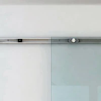 HOMCOM Porta Scorrevole Interna in Vetro Smerigliato e Satinato con Binario B3 in Alluminio per Bagno Cucina Studio Vetro 205x 90x 0,8cm(m-7)