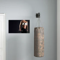 SPORTNOW Boxsackhouder, wandmontage, 9 hoeken, staal, tot 100 kg, zwart(m-9)