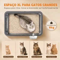 PawHut Conjunto de 2 Caixas de Areia XL em Aço Inoxidável com Bordo Alto e 2 Pás para Gatos Grandes e Vários Gatos, Cinzento Escuro(m-8)