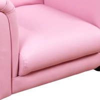 HOMCOM Toddler Chair Single Seater Kids Sofa Set, 54 x 42 x 41cm, Kids Sofa with Stool, Pink(m-9)