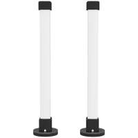 HOMCOM Conjunto de 2 Candeeiros de Mesa LED com Controlo Remoto App Bluetooth Sincronização com Música 6x6x32,5 cm Branco(m-1)