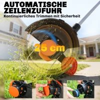 Outsunny Akku Rasentrimmer 21V Freischneider mit 2x4.0Ah Akkus Ladegerät 25 cm Schnittbreite Verstellbarer Teleskop-Griff(m-7)