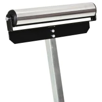 HOMCOM Folding Roller Stand, Material Support Pedestal with Ball Bearing Roller Height Adjustable Portable, Metal Construction, Black(m-9)
