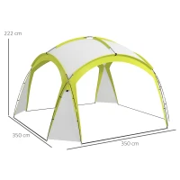 Outsunny Event Shelter 3,5 x 3,5m Paviljoen met Verlichtingshaak Waterafstotend Winterbestendig Tuinpaviljoen Groen(m-3)
