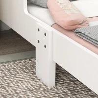ZONEKIZ Cama para Crianças de 3-6 Anos 143x74x67 cm Cama Infantil de Madeira em Forma de Unicornio Branco(m-9)