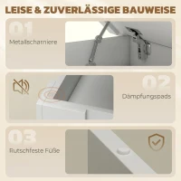 HOMCOM Eettafel met verborgen opbergruimte, rechthoekige keukentafel met zijvakken, wit(m-7)