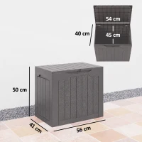 Outsunny Coffre de rangement extérieur 97L avec poignées encastrées, malle de rangement extérieur étanche 56 x 41 x 50 cm, marron(m-3)