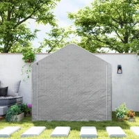 Outsunny Abri de jardin 2 x 2 x 2 m abri vélo extérieur avec cadre en acier galvanisé, imperméable et résistant aux UV - gris(m-8)