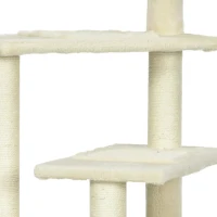 Krabpaal PawHut met sisalpalen, krabpaal voor katten, klimboom voor katten, kattenboom, lichtgrijs, 50 x 50 x 100 cm kattenkrabpaal sisalpalen kattenboom beige | Aosom.nl(m-11)