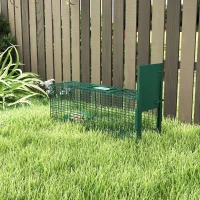 Outsunny Gabbia Trappola per Ratti, Topi e Nutrie con Porta Singola, 60x18x20cm, Verde(m-10)