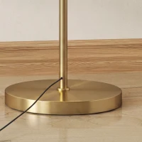 HOMCOM Vloerlamp met verstelbare lichtopties, voetschakelaar, afstandsbediening, metaal, goud(m-10)
