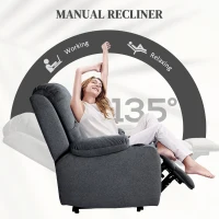 HOMCOM Microfibre Manual Reclining Armchair, with Footrest - Black(m-4)