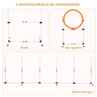 PawHut Driedelig Hondenbehendigheidsset huisdierentraining hondentrainingsset met tas(m-5)