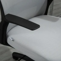 Vinsetto Silla de Oficina Ergonómica Silla Escritorio Giratoria con Altura Ajustable Reposabrazos Soporte Lumbar y Respaldo Alto Transpirable 62x62x113-122 cm Gris(m-9)