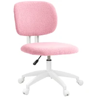 Vinsetto Bureaustoel draaibaar, hoogteverstelbaar, 48cm x 53cm x 80-90cm (BxDxH), Roze(m-10)