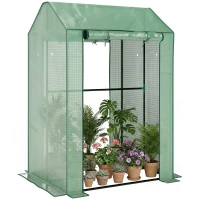 Outsunny Kas Kas Kweekbed, Weerbestendig, Oprolbare Deur, 100 cm x 80 cm x 150 cm, Groen(m-11)