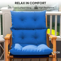 Outsunny Set of 2 Rocking Chair Padded Seat Cushions - Blue(m-4)