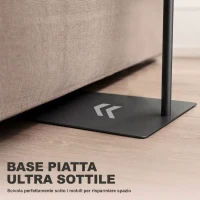 HOMCOM Lampada da Terra LED con Testa a Mezza Luna, Altezza e Temperatura Colore Regolabili, Telecomando, Nero(m-7)