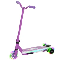 AIYAPLAY Electric Scooter for Kids Aged 4-7 Years, with Flashing LED Lights, Rear Auxiliary Wheels, Purple(m-13)