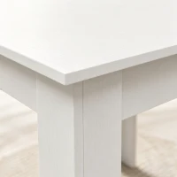 HOMCOM Square Dining Table, Modern Small Dining Table with Wood Effect, Space Saving, Non-slip Foot Pads, White(m-9)