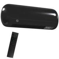 HOMCOM Calefactor Eléctrico de Pared 2000W con 3 Modos Pantalla LED Termostato Temporizador y Oscilación Negro(m-1)