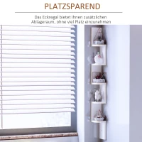 HOMCOM wandstelling hangplank boekenplank hoekplank zigzagplank kantoorplank hout 2 kleur(m-4)