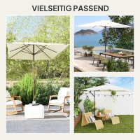Outsunny Vervangend parasoldoek 2 x 3 m 6 baleinen UV50+ & waterdicht terrasparasol doek(m-4)
