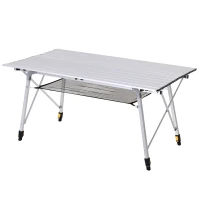 Outsunny picknick klaptafel, klaptafel, in hoogte verstelbare campingtafel, incl. Draagtas, aluminium, zilver, 120 x 70 x 58-73 cm, klaptafel, campingtafel, klaptafel, in hoogte verstelbaar draagtas aluminium | Aosom.de(m-11)