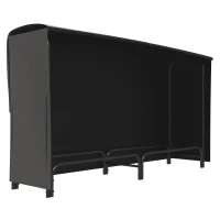 Outsunny Brennholzregal mit 600D Oxford-Abdeckung, robuster Metallrahmen, verstellbar, Tragkraft 200 kg, für Innen und Außen, 180x36x99 cm, Schwarz(m-1)