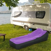 Outsunny Aufblasbarer Sitzsack, wasserdicht, bis 200 kg Tragkraft, 195x83x52cm, Violett(m-10)