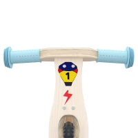 AIYAPLAY Kinderloopfiets 3-5 jaar, houten loopfiets tot 50 kg met EVA-wielen en verstelbare zitting, naturel(m-10)
