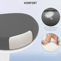 HOMCOM Wipkruk, Ergonomisch, Hoogte Verstelbaar, Tot 120 kg, 42,5x35,5x56,5-71,5cm, Grijs(m-6)