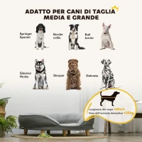 PawHut Cuccia Divano per Cani con Imbottitura, Lettino per Cani Taglia Grande e Media fino 25kg, 90x78x25cm, Grigio(m-4)