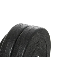 HOMCOM 2x Korte Halters, 50 kg Halterset met 2 korte halterstangen(m-13)