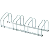 HOMCOM Fietsenstandaard voor 4 Fietsen, Vloer- & Wandmontage, 110x33x27cm, Zilver(m-11)