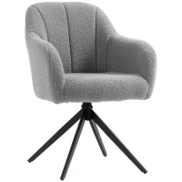 HOMCOM 360 Degree Swivel Accent Chair, Teddy Fleece Armchair, Grey(m-14)