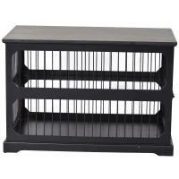PawHut Elegante Recinto per Cani di Taglia Medio-piccola (Max. 30kg), Gabbia in MDF e Rete Metallica, 55 x 90 x 60 cm(m-10)