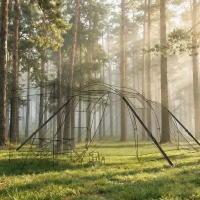 SPORTNOW Bodenanker Schraube 4er Set 32 cm spiralförmige Trampolin Pfähle Anker mit Dreiecksgriff, verstellbare Gurte Silber(m-8)