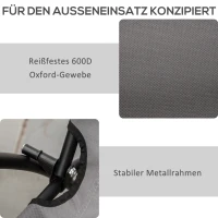 Outsunny Campingstuhl, Klappstuhl, Sitz- und Rückenkissen, verstellbar, Grau(m-7)